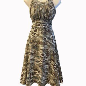 Beautiful sheer chiffon over full slip Peep hole in Bodice